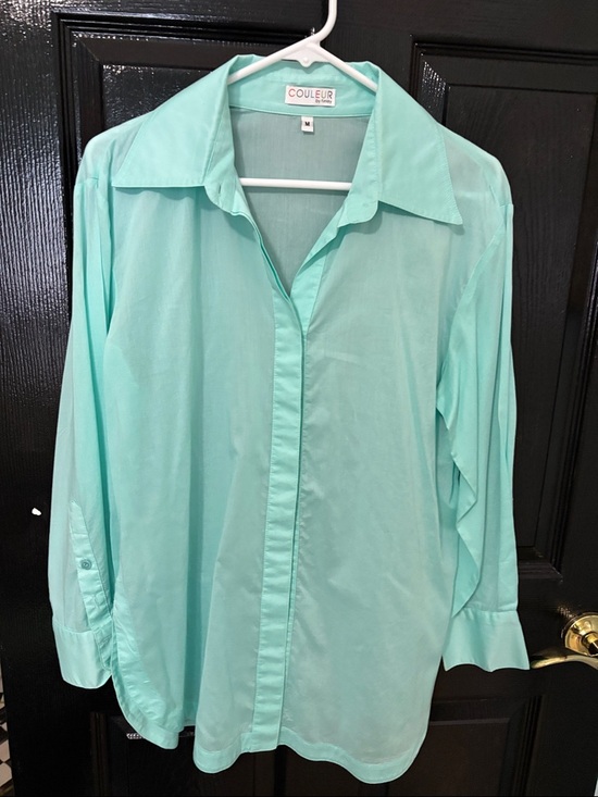 Finley Tops - Finley Mint Green Button-Up Blouse